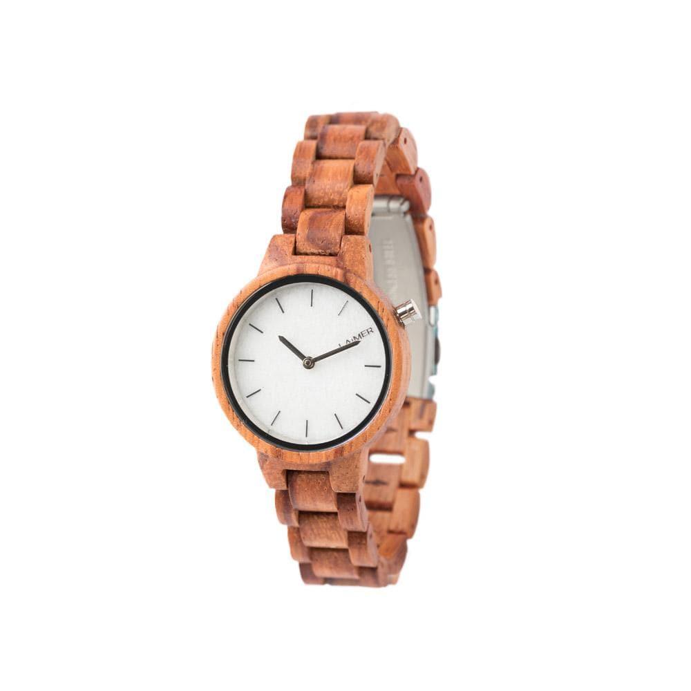 Orologio in legno per donna Marmo Rose Laimer1