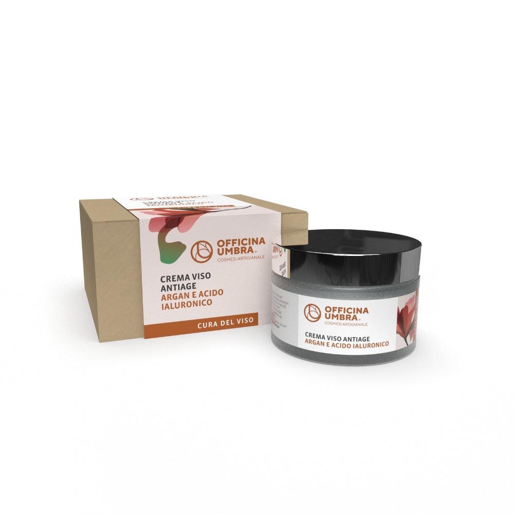 Crema viso antirughe con argan e acido ialuronico, 50 ml - Officina Umbra - Pensoinverde