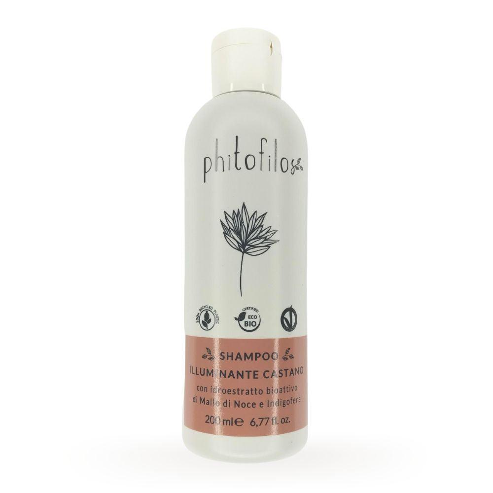 Shampoo illuminante castano con mallo e indigofera, 200 ml - Phitofilos - Pensoinverde