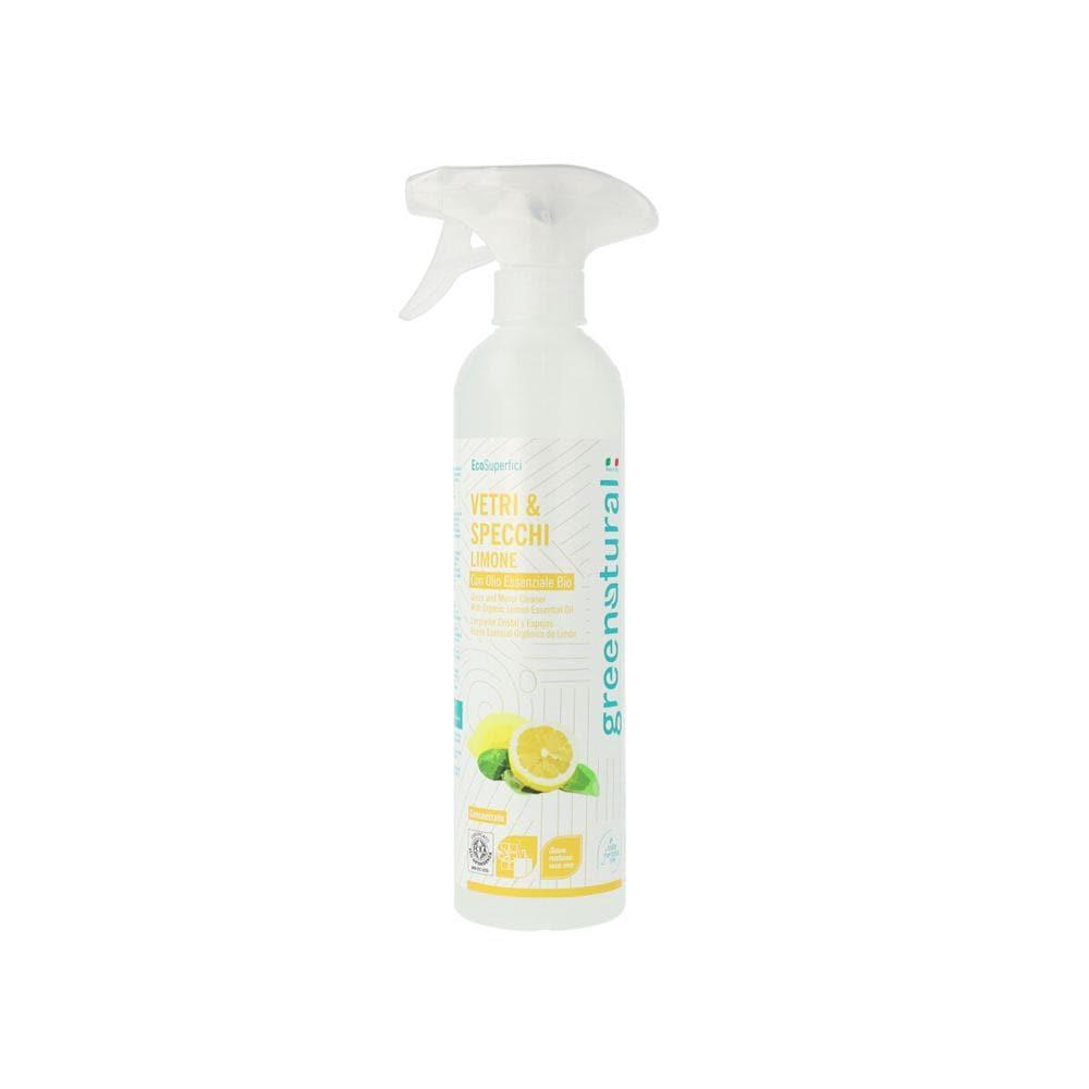 Detergente per vetri e specchi con limone, 500 ml - Greenatural
