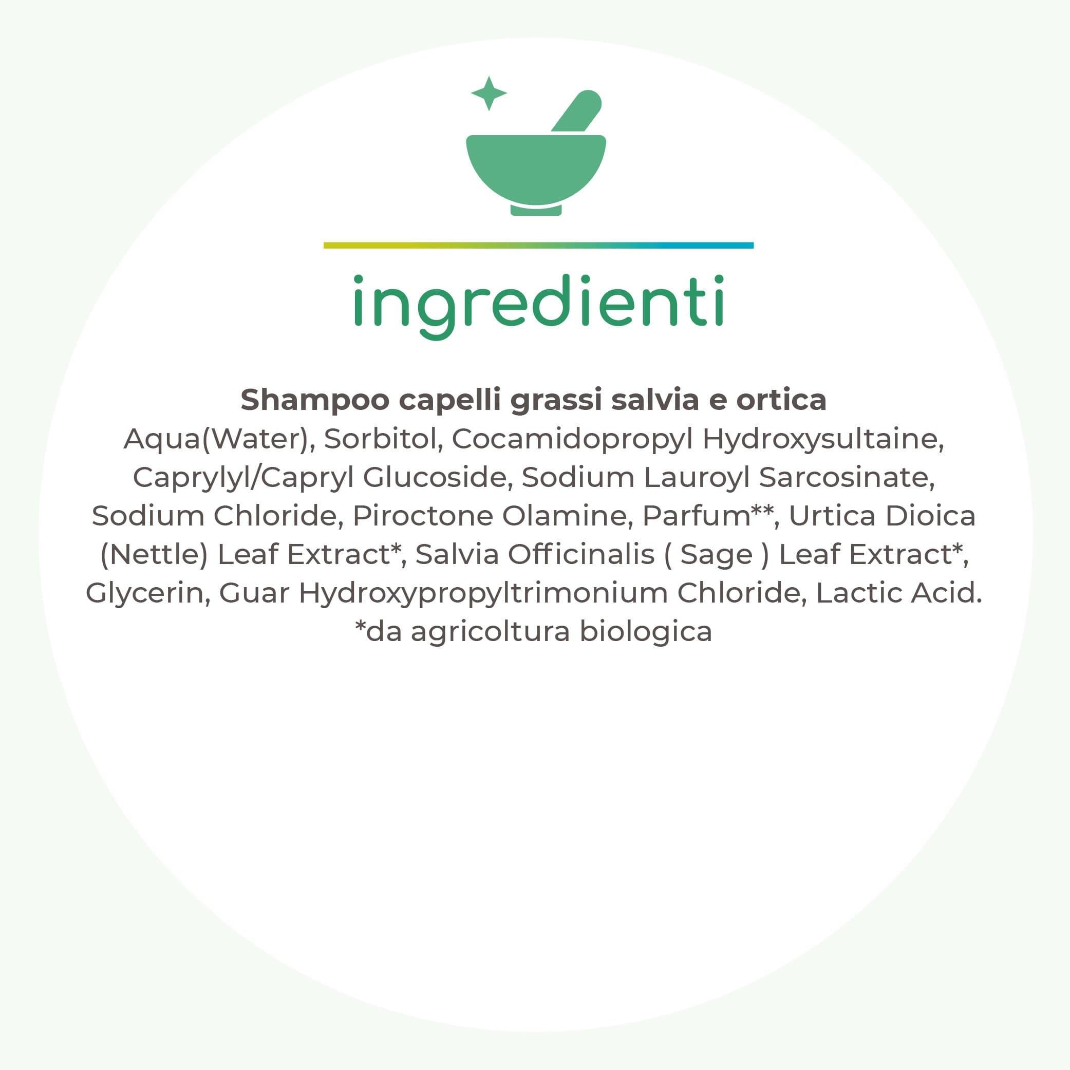 Shampoo capelli grassi e con forfora con salvia e ortica, 250 ml - Greenatural