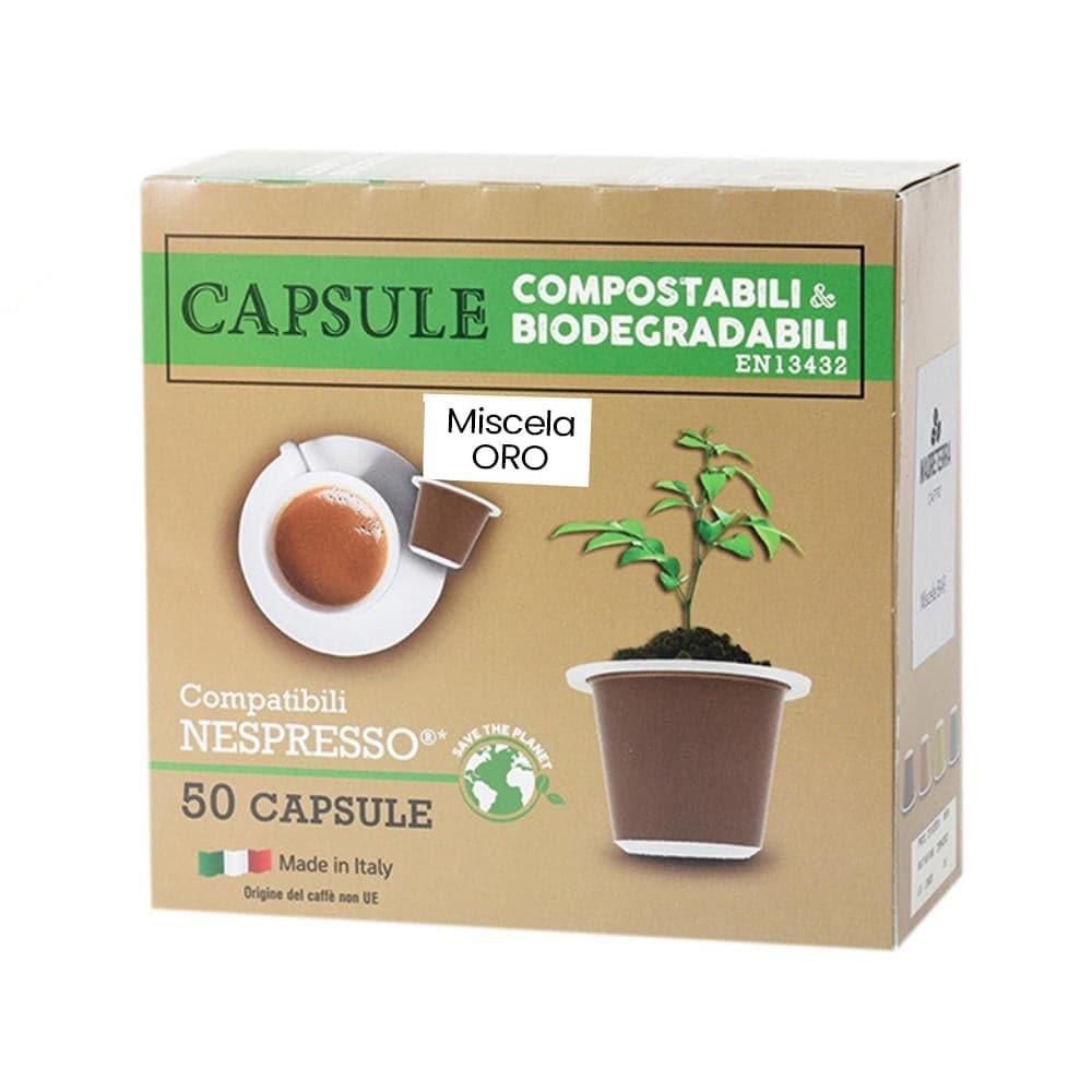 Capsule caffè compostabili compatibili Nespresso Oro, 50 pz - Madreterra Caffè