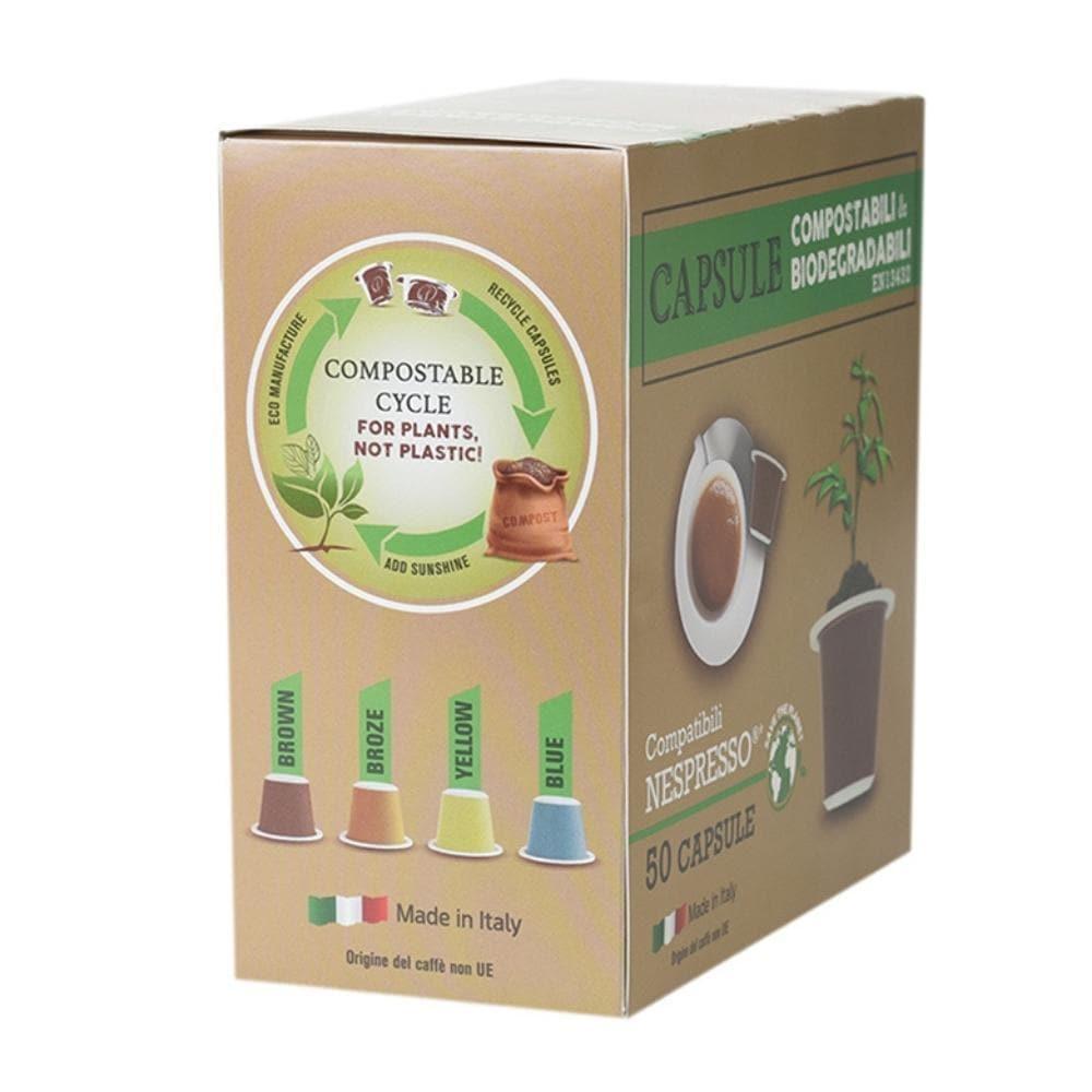 Capsule caffè compostabili compatibili Nespresso Bar, 50 pz - Madreterra Caffè