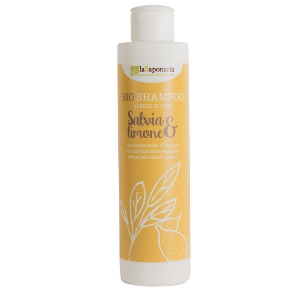 Bio shampoo ai semi di lino con salvia e limone, 200 ml - La Saponaria