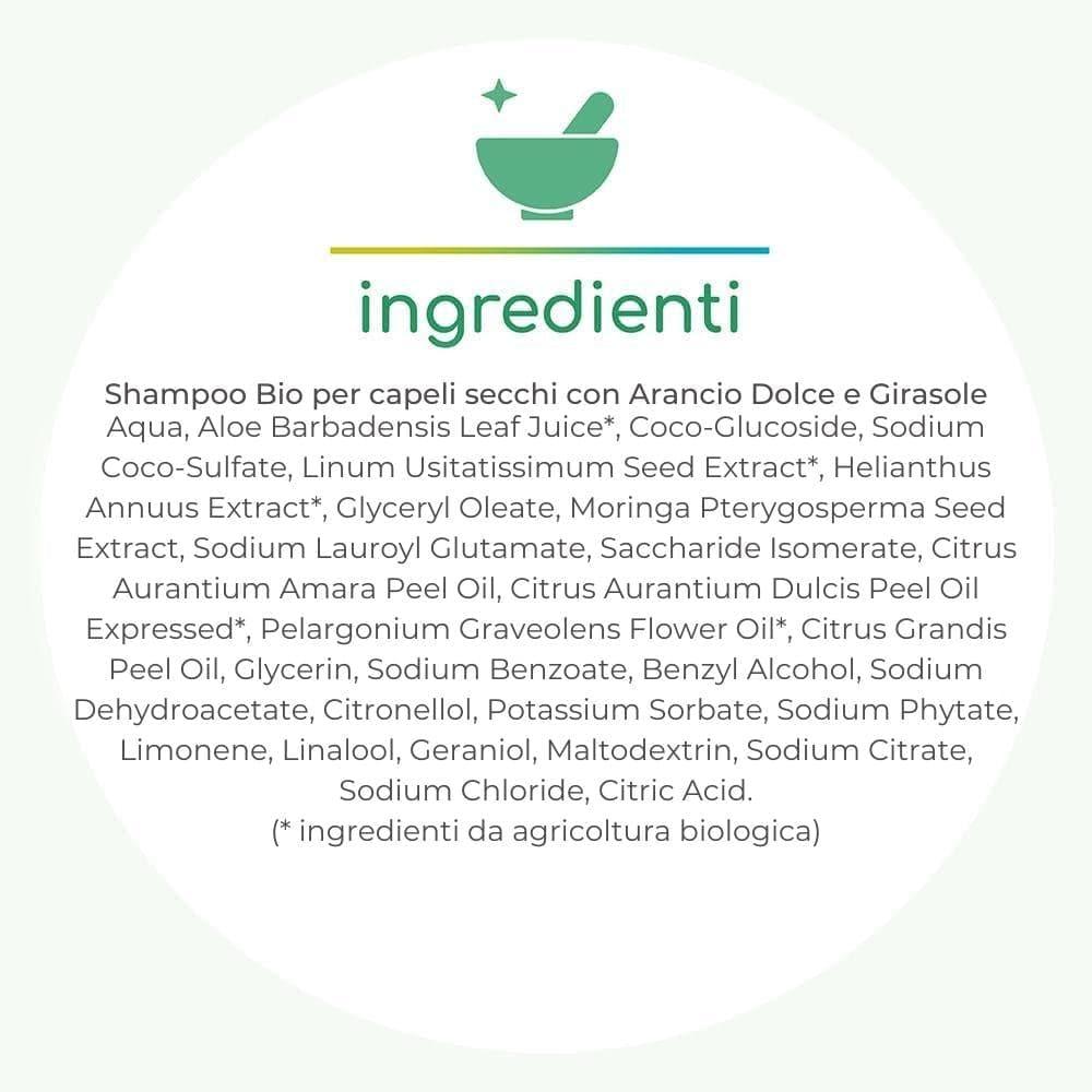 Bio shampoo ai semi di lino girasole e arancio dolce, 200 ml - La Saponaria