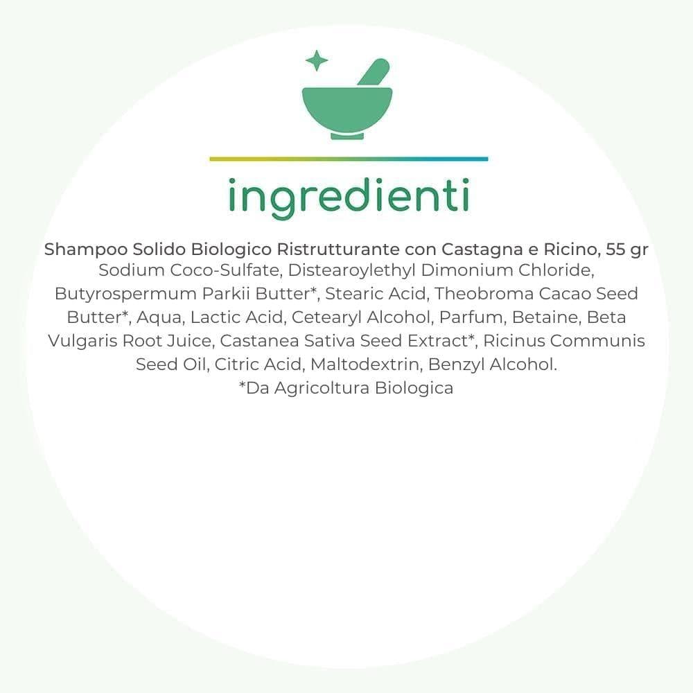 Shampoo solido bio ristrutturante, 55 g - Greenatural