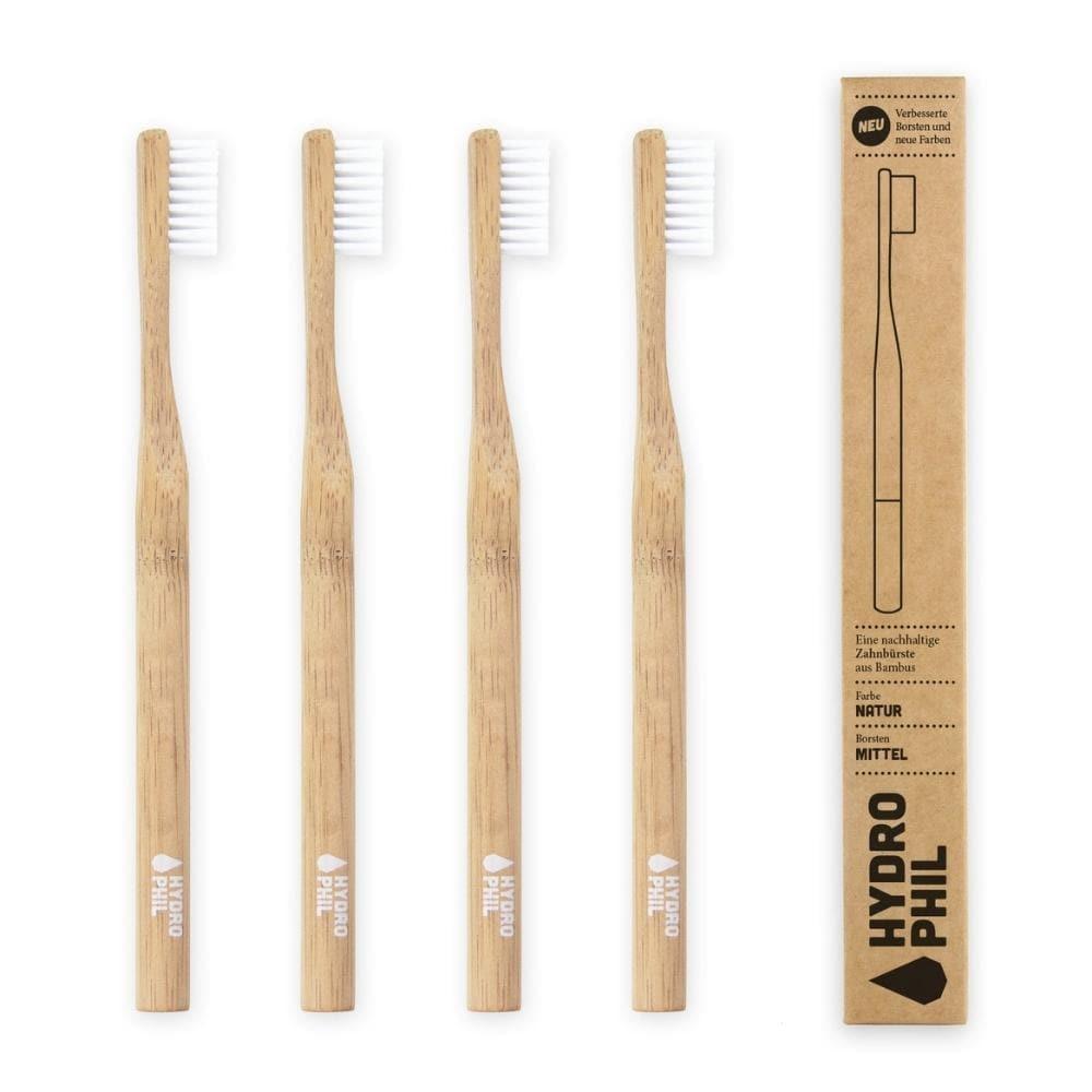 Spazzolino in bamboo neutro, setole medie - Hydrophil