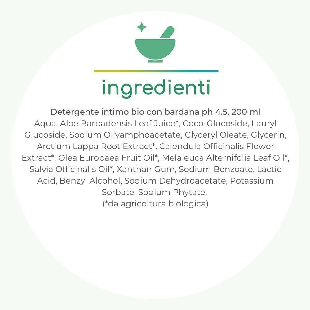Bio detergente intimo con bardana e calendula ph 4.5, 200 ml - La Saponaria