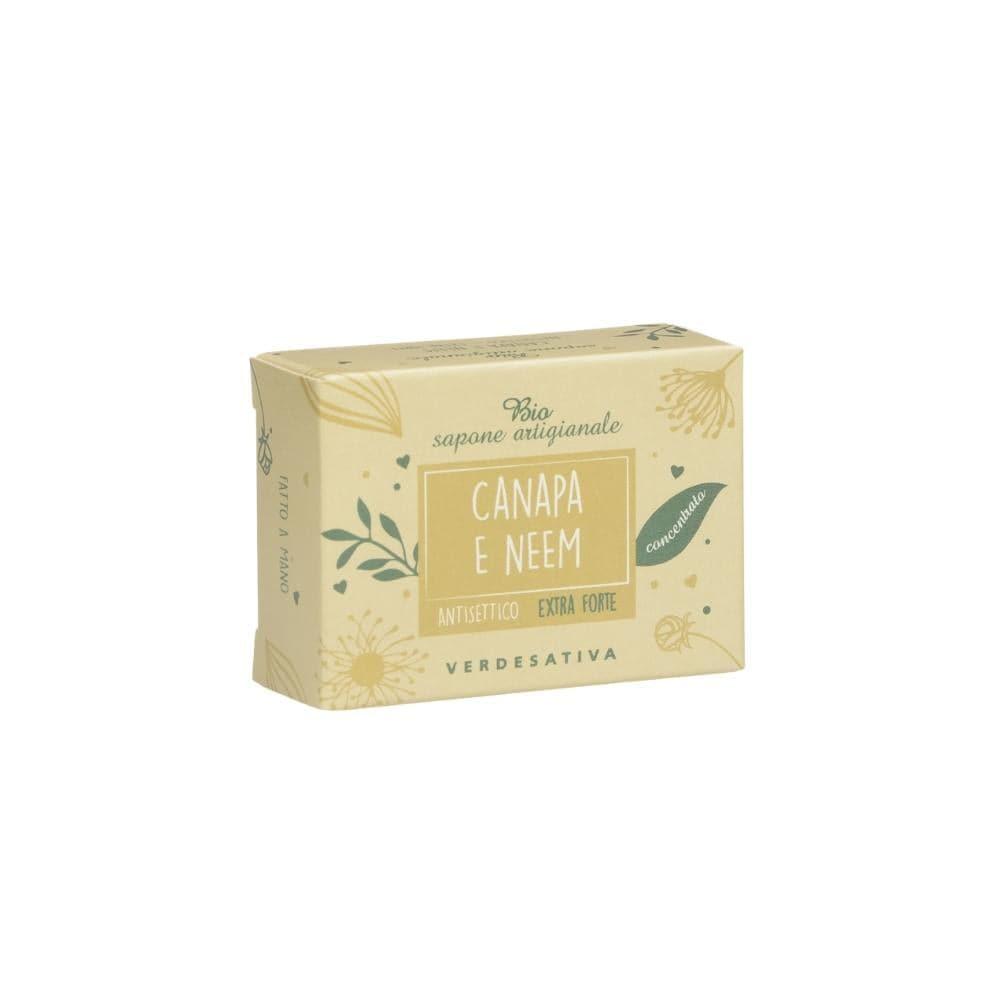 Sapone artigianale solido con canapa e neem, 100 g - Verdesativa