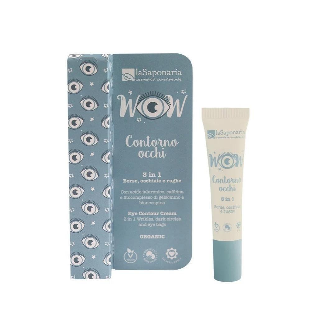 Wow crema contorno occhi 3 in 1, 15 ml - La Saponaria