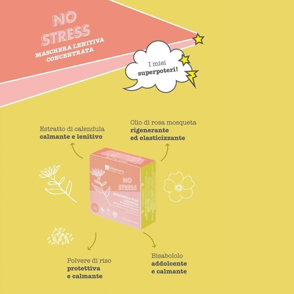 No Stress maschera viso lenitiva, 35 ml - La Saponaria