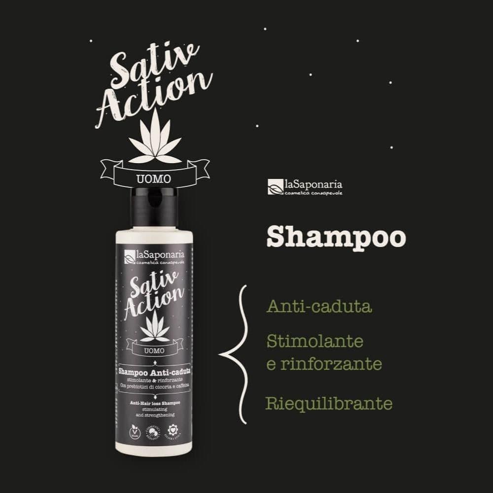Sativ Action shampoo anti-caduta, 150 ml - La Saponaria