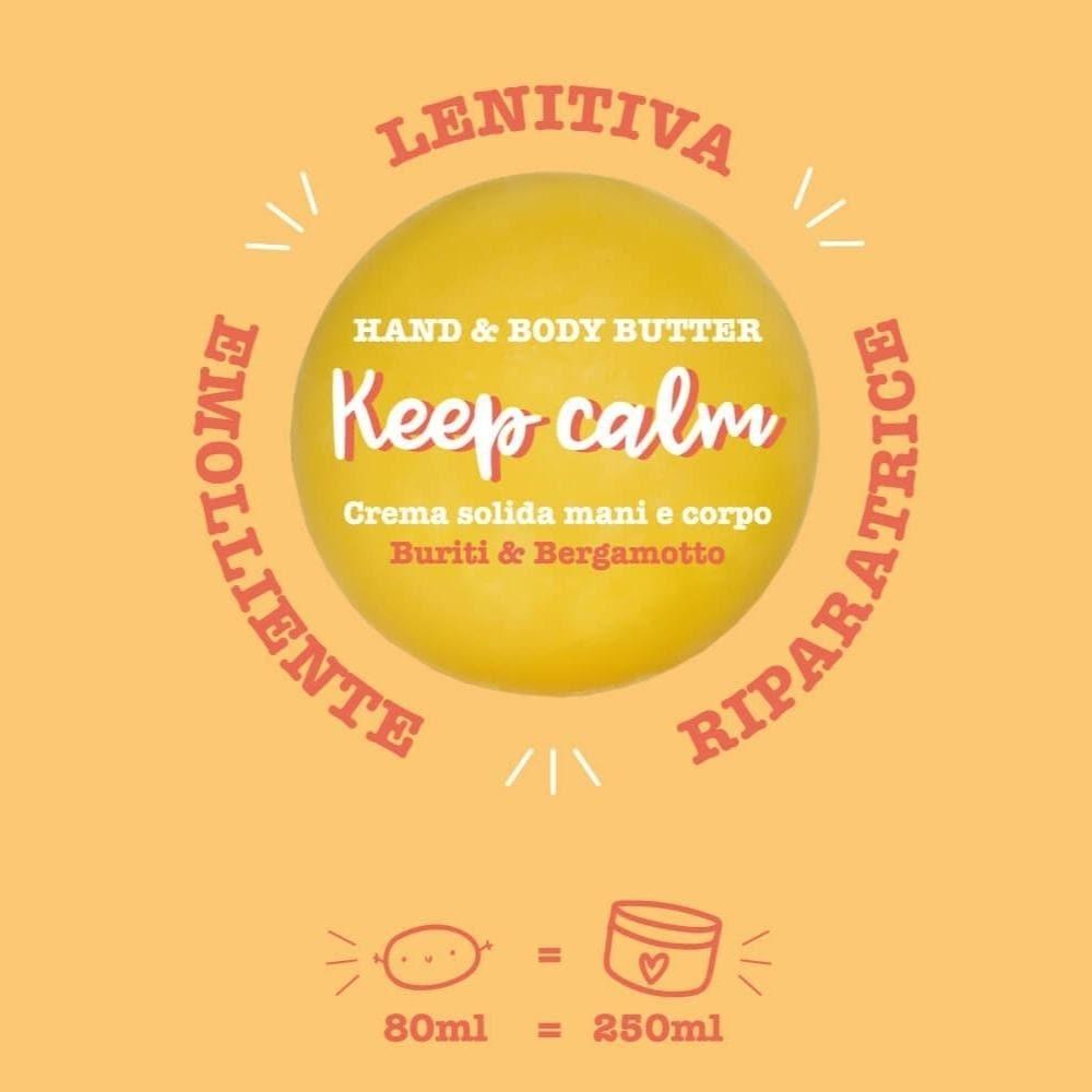 Keep Calm crema mani e corpo solida buriti e bergamotto, 80 ml - La Saponaria