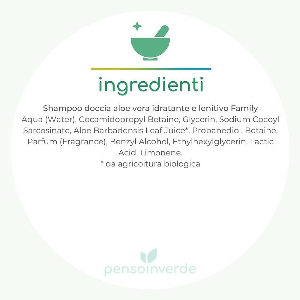 Shampoo doccia aloe vera idratante e lenitivo Family, 500 ml - Bioearth