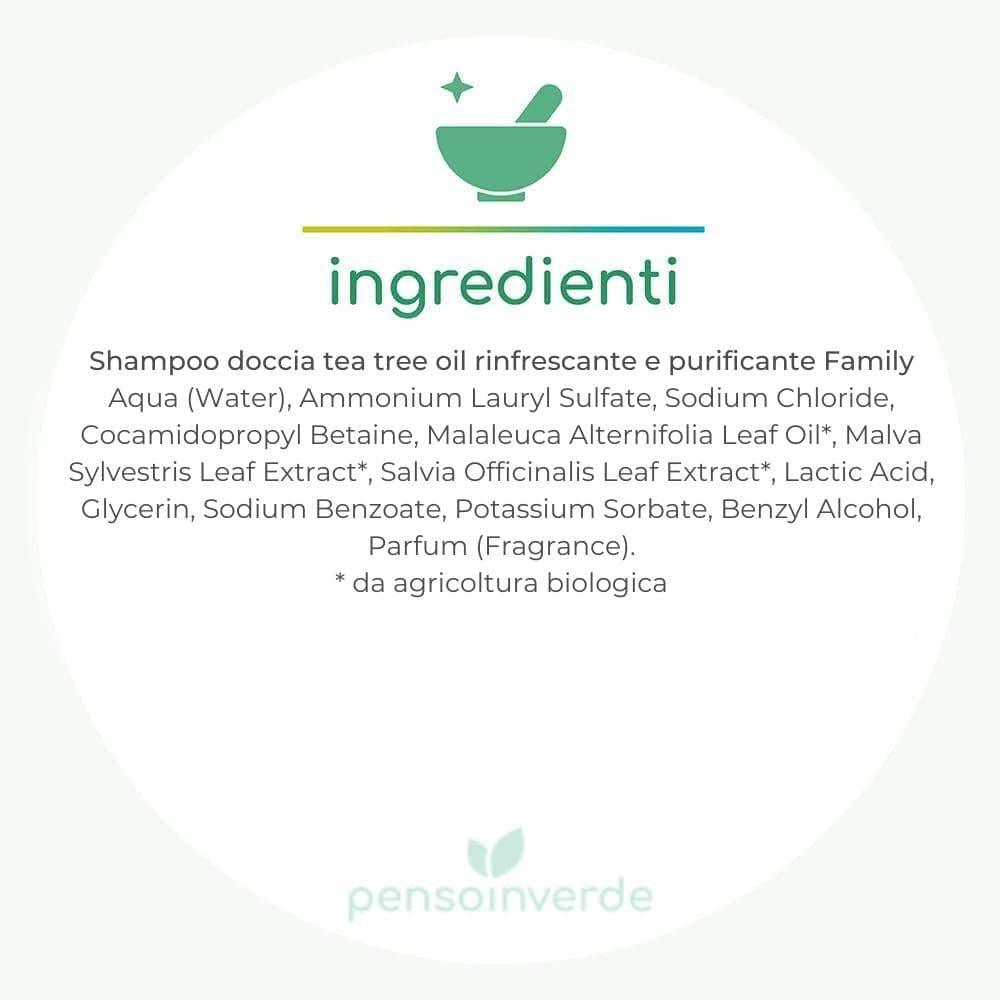 Shampoo doccia tea tree oil rinfrescante e purificante Family, 500 ml - Bioearth