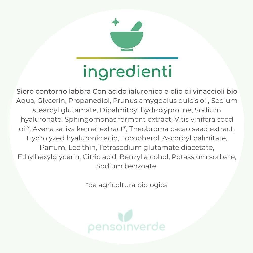 Siero contorno labbra Con acido ialuronico e olio di vinaccioli bio, 15 ml - Biofficina Toscana